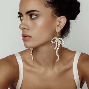 Pearl Large Bow Earrings