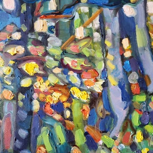 The dappled woods, original oil painting on cradled wood