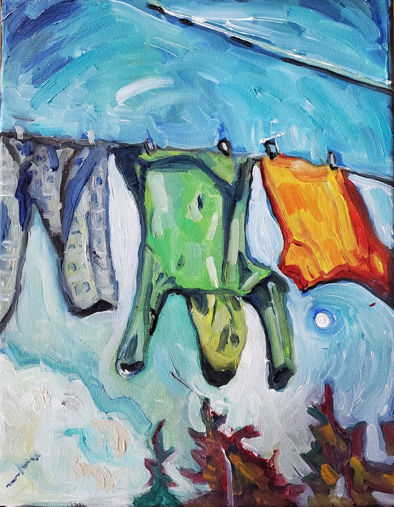 Laundry Day Original Oil Painting Etsy