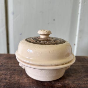 Vintage French Terrine|French Ceramic Pot|Foie Gras Terrine|Yellow Stoneware Pot|Small Lidded Terrine