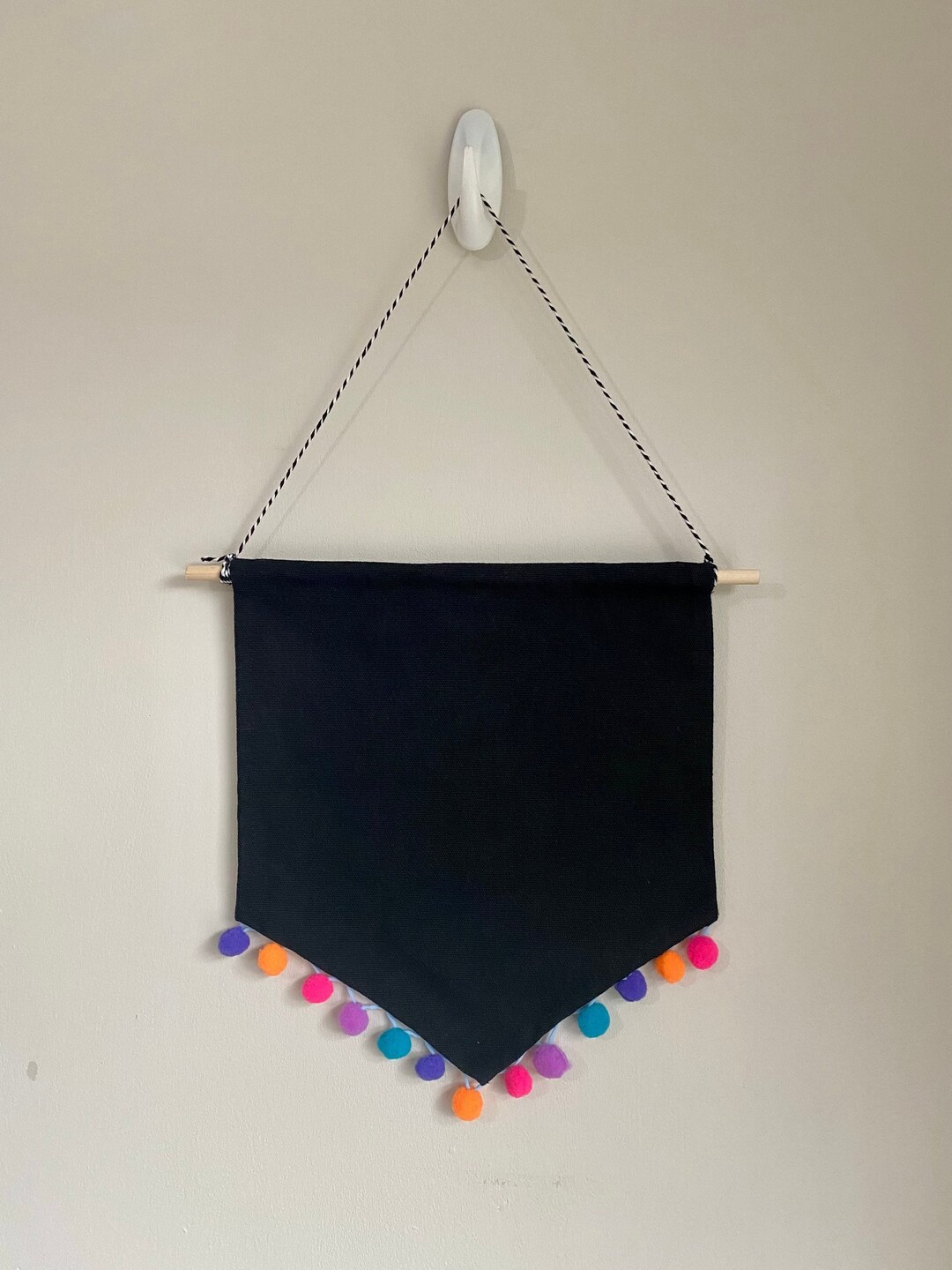 Black Pennant Flag Enamel Pin Badge Display Banner With Multi Colour