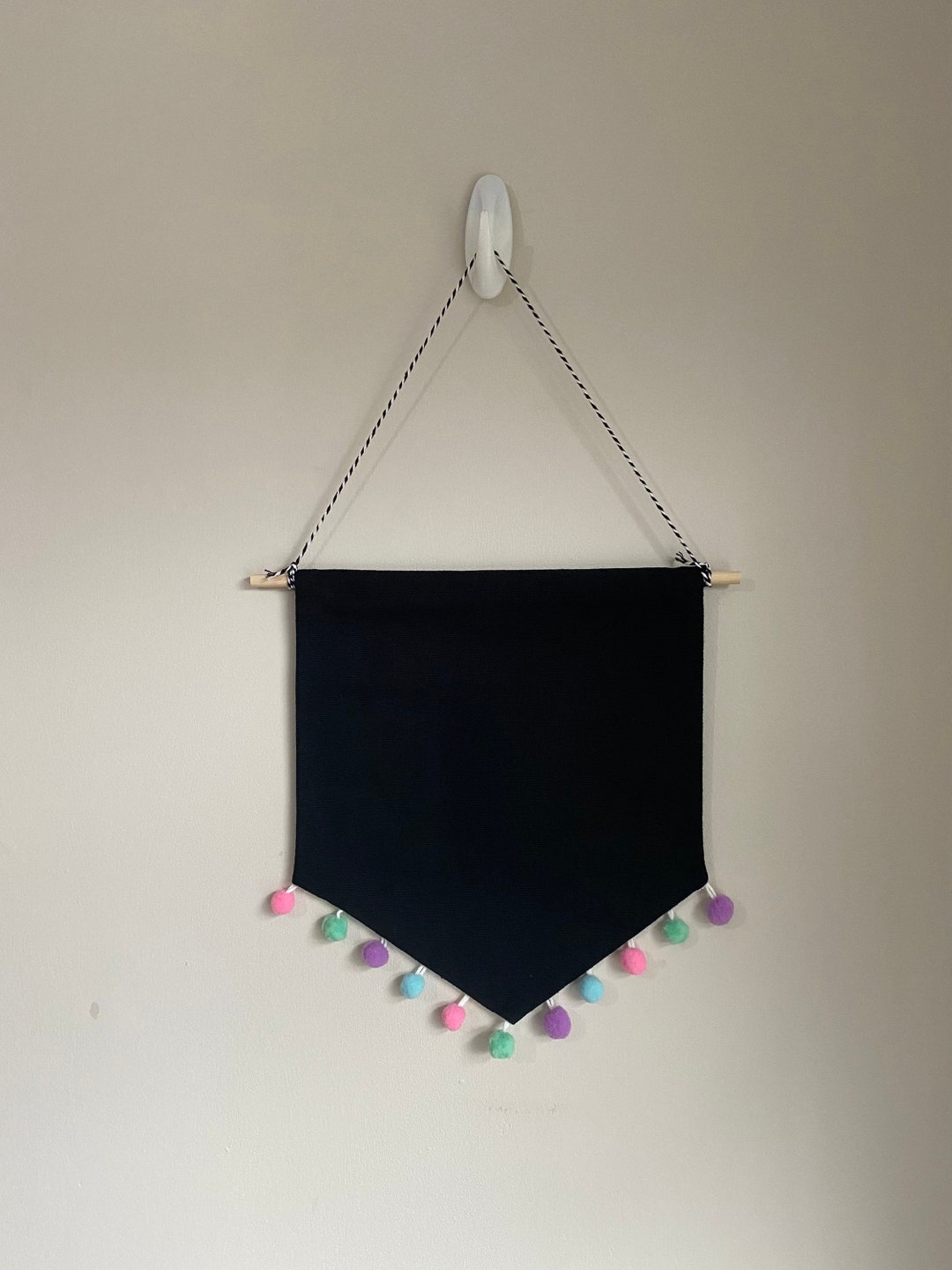 Black Pennant Flag Enamel Pin Badge Display Banner With Multi Pastel