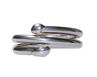 Double Wrap Fine Silver Ring for men or women