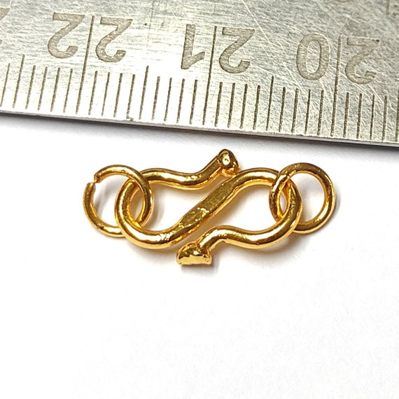 Gold Plated S Hook With Jump Rings Set 3 Pieces Set, Lot of 100 , 200 , 500  , 1000 , 5000 Necklace Clasp Closure Jewelry Bulk Wholesale 