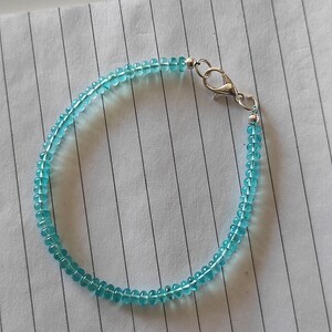 Bracelet Apatite Rondelle Plain Beads Natural Gemstone Fashion Jewelry 7&quot; Bracelet N-6084