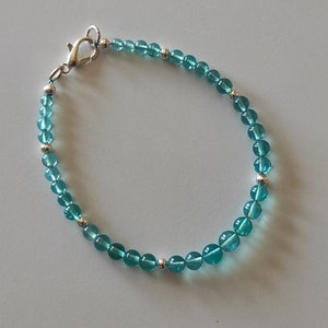 Bracelet Apatite Round Plain Beads Natural Gemstone Fashion Jewelry 7&quot; Bracelet N-6082