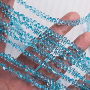 Apatite Teardrop Beads Natural Gemstone Handmade 3x5 mm 25 cm 47 carat 1 Strand AAA+ Quality jewelry Making 04-43