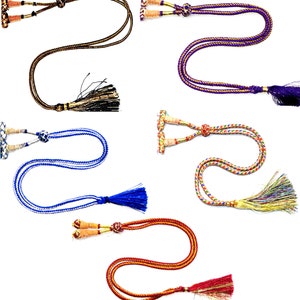 Indian Style Adjustable Silk Tassle for Beaded Fashion Jewelry Necklace Hand crafted made by thread and golden wire handmade indian craft