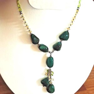 Collar de aventurina hecho a mano, joyería con cuentas de plata de ley 925, 24 pulgadas