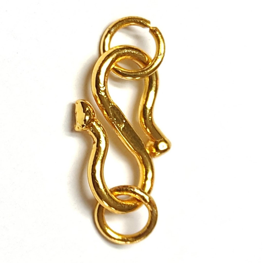Gold Plated S Hook With Jump Rings Set 3 Pieces Set, Lot of 100