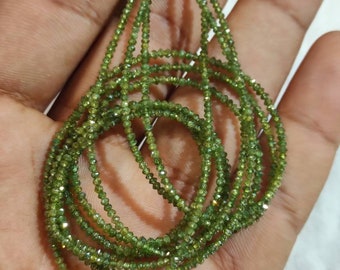 Cuentas redondas de diamante verde de 41 quilates: Cristal facetado para la fabricación de joyas