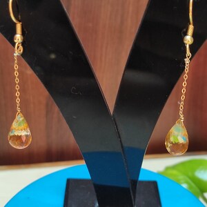 Citrin Sterling Silber Ohrringe, handgemachter Designer Schmuck