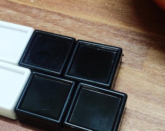 20 Stück schwarze Edelstein Display Box, Kunststoff Edelstein Lagerung (3x3 bis 9 x 9 cm)