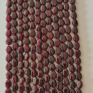 Garnet Natural Gemstone AAA++ Oval Plain Loose Beads 6x8-7x9mm 18&quot; 1 Strand Handmade Fine Quality For Designer Fashion Jewelry Making SAH