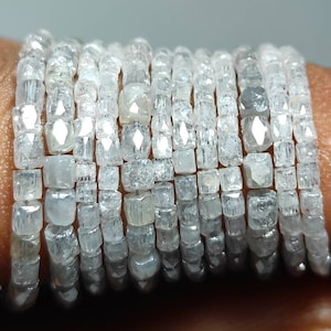 Diamond 103ct 6 Strand Lot Conflict Free Diamond Cut Polished Drilled Beads 16&quot; Natural Diamond Faceted Bead Designer Fashion Jewelry Making
