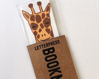 Letterpress segnalibro Giraffa