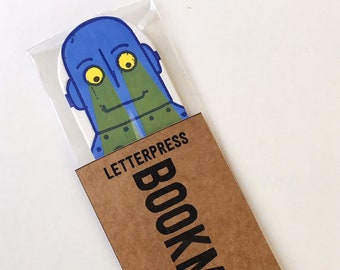 Letterpress segnalibro robot di ferro
