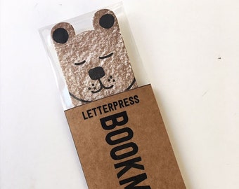 Letterpress bear bookmark