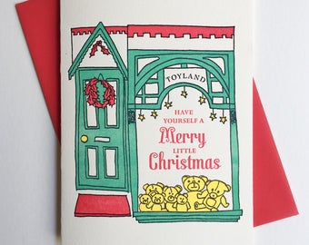 Christmas letterpress greeting card