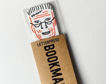 Letterpress Frankenstein bookmark