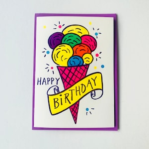 Happy Birthday Gelato letterpress greeting card