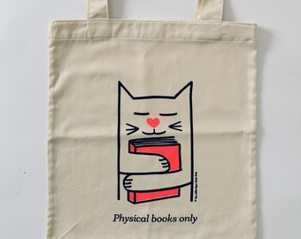 Physical books only tote bag