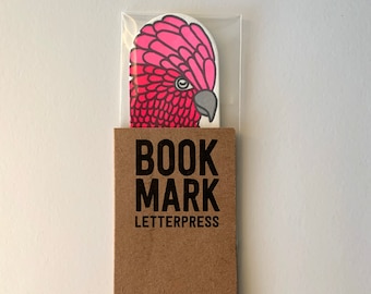 Galah cacatua segnalibro letterpress