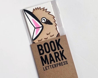 Kookaburra bookmark letterpress