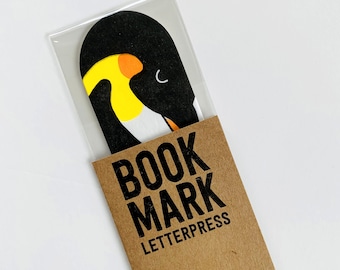 Pinguino segnalibro letterpress