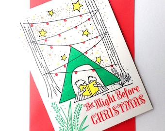 The night before Christmas letterpress greeting card