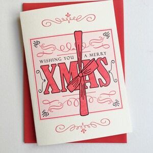 TE KOOP - Kerst boekdruk wenskaart