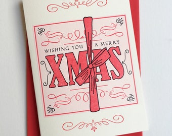 ON SALE - Christmas letterpress greeting card