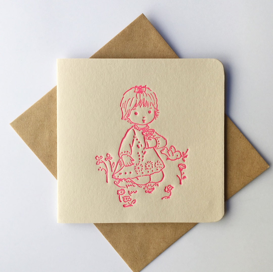 Letterpress Vintage Greeting Card - Etsy