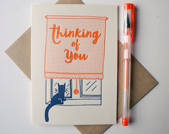 Pensando a voi tipografica cartolina d'auguri