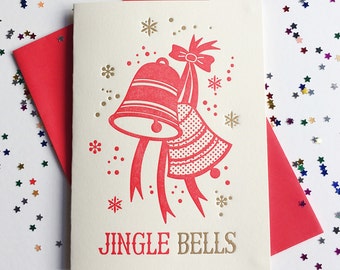 Jingle Bells letterpress greeting card