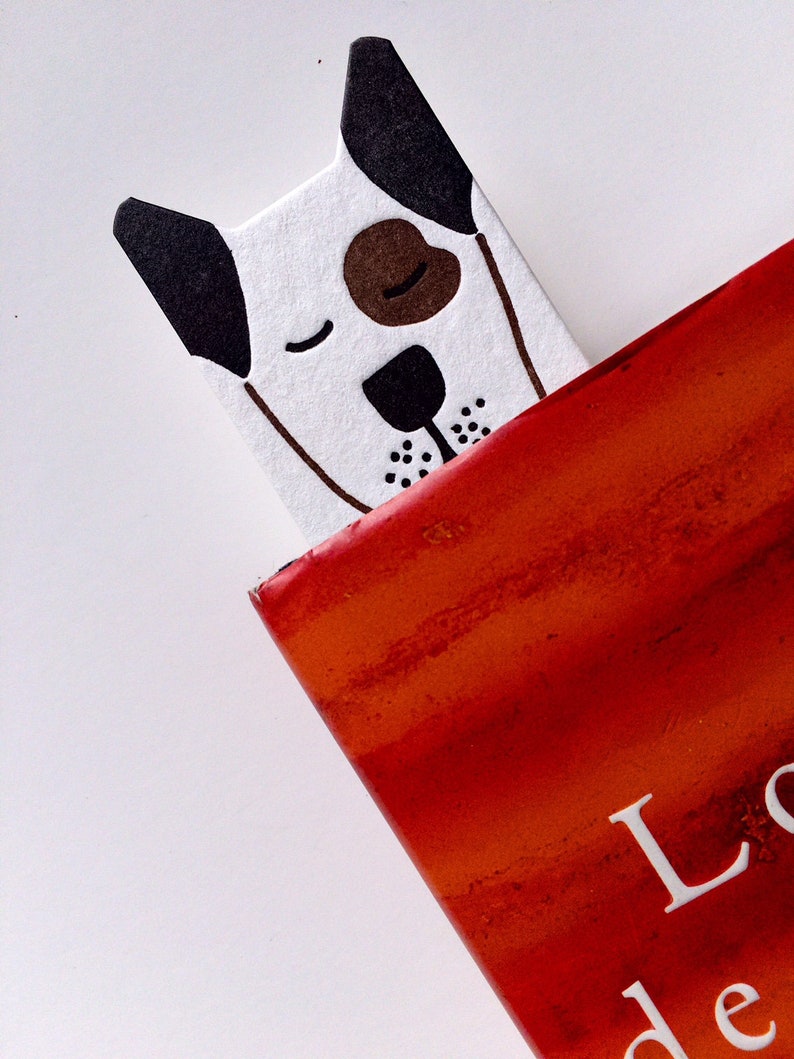 Dog bookmark letterpress image 3