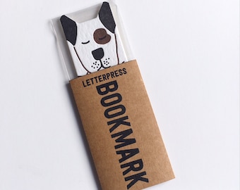 Dog bookmark letterpress