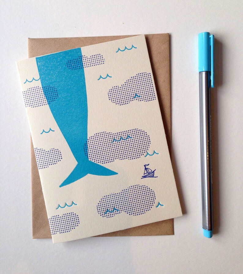 Never Stop Exploring The Sea Letterpress greeting card image 1