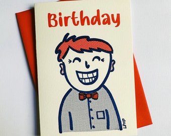 Birthday Boy Letterpress greeting card