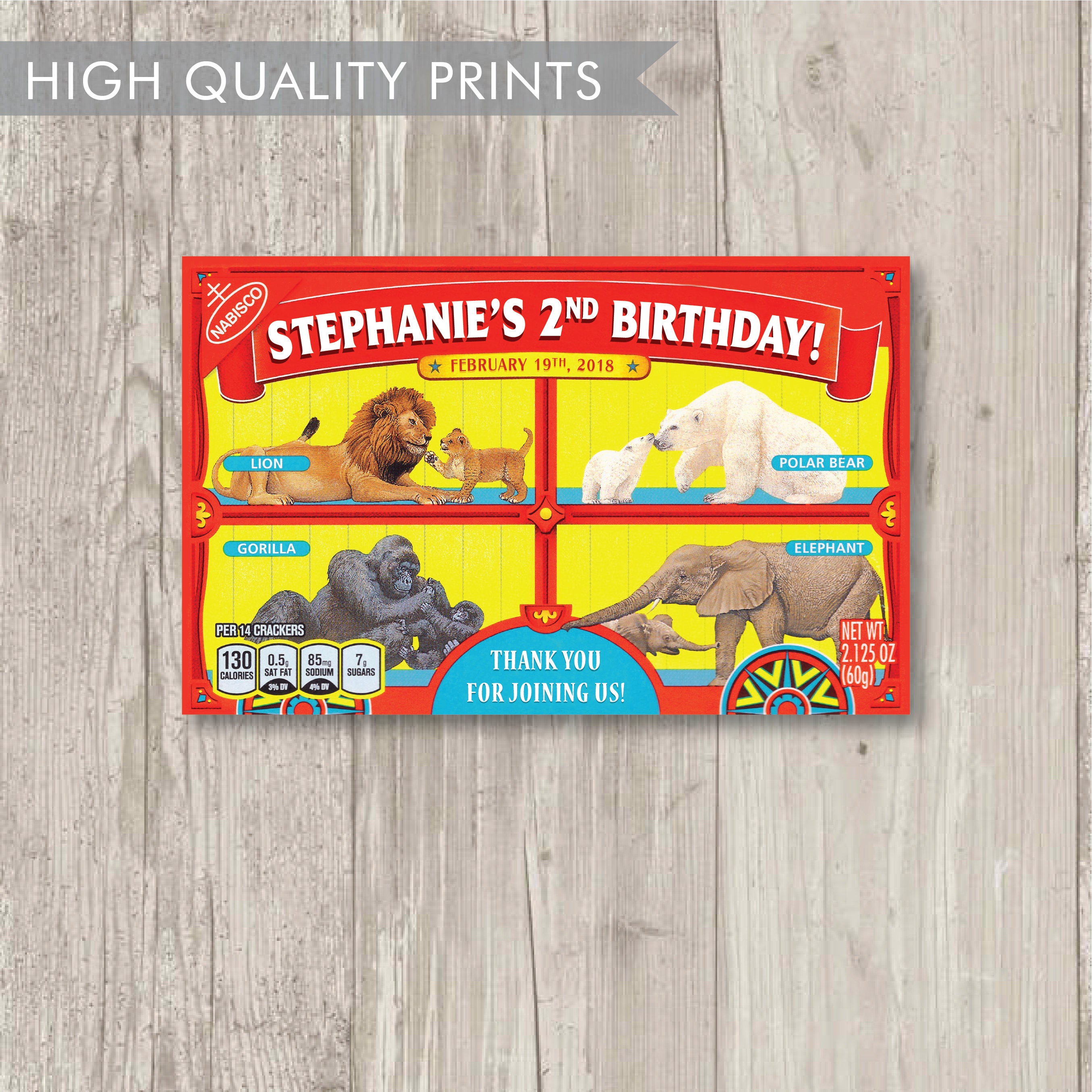 Custom Animal Cracker Labels 5 Childrens Carnival Etsy