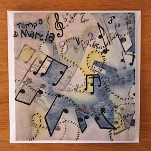 Biglietto d'auguri: Musica in marcia