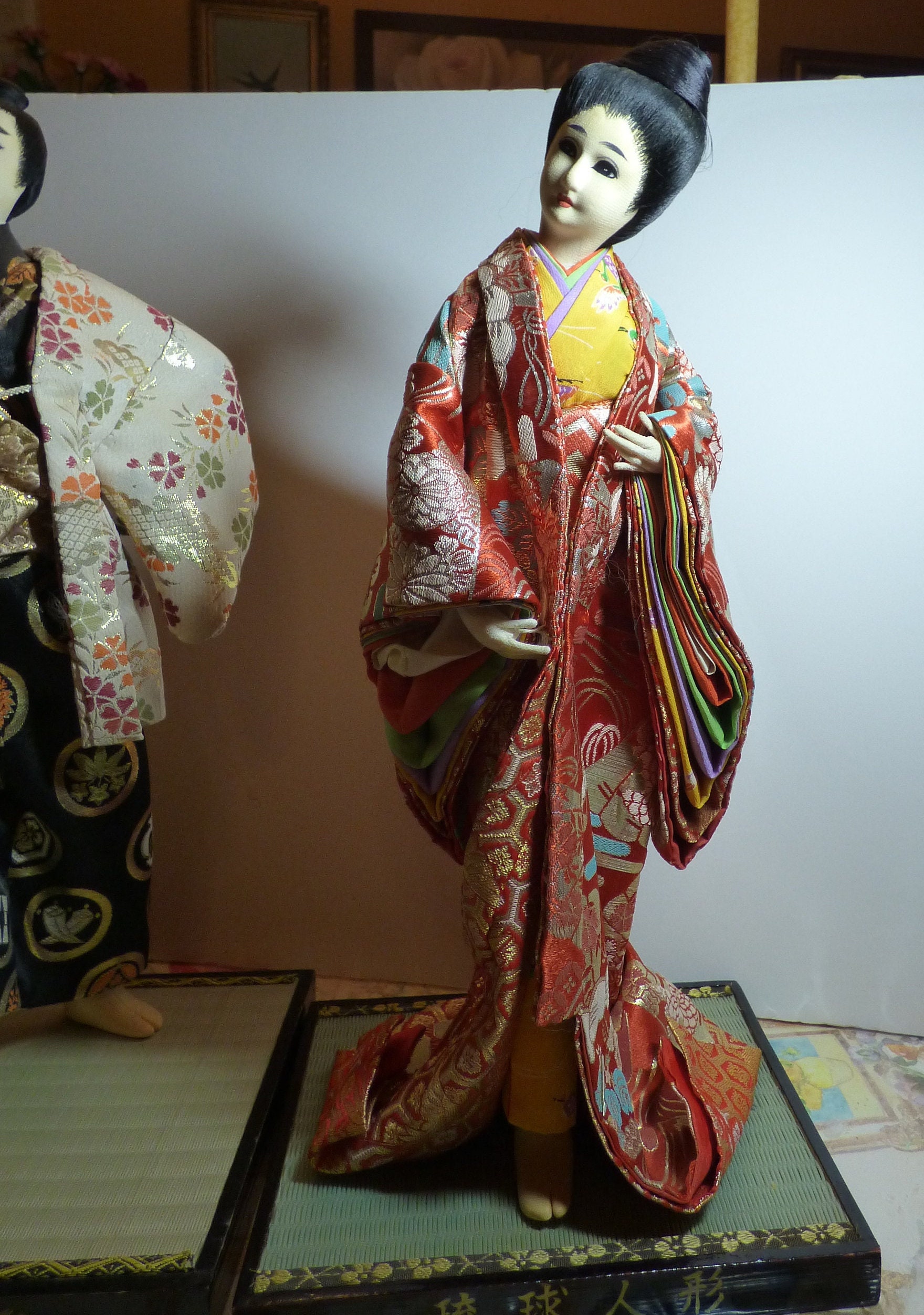 【けーにゃん 】大正ロマン KIMONO antique ̮⃝ 激レア キッチュな銘仙 大正ロマン antique kimono