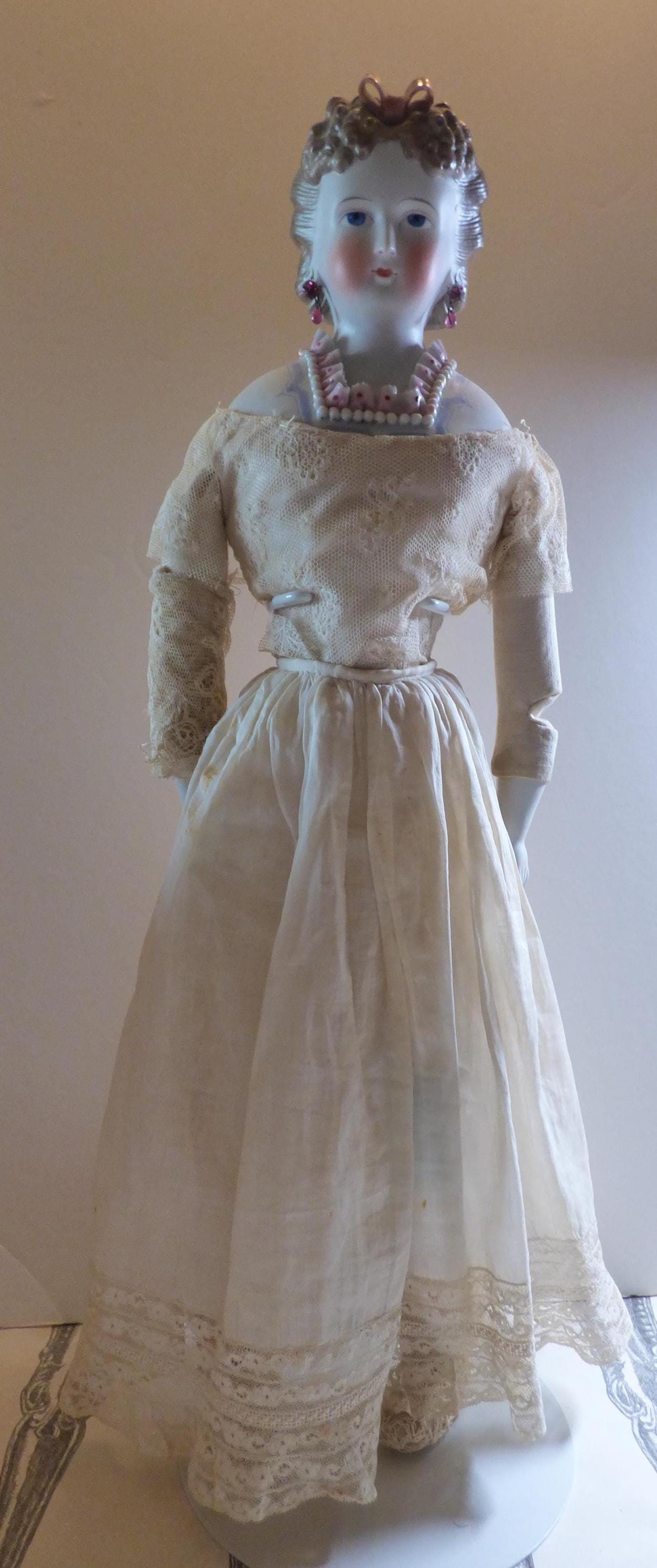 Antique ancien Poupée env. 1830-1850 poupée Biedermeier