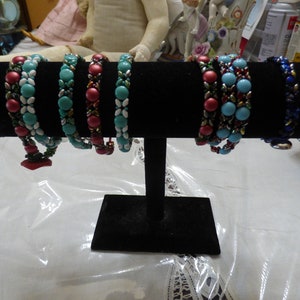 Czech glass Bracelet Hand Made Candy Beads Superduo Beads PICK ONE asst. colors and sizes
