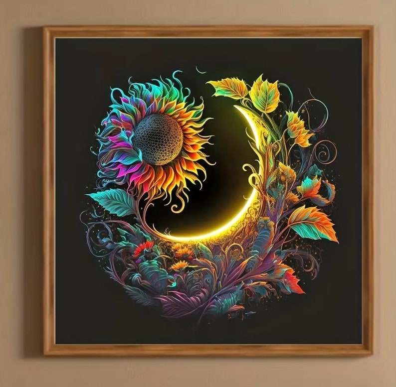SUNFLOWER MOON Diamond Art Craft Kit - Etsy