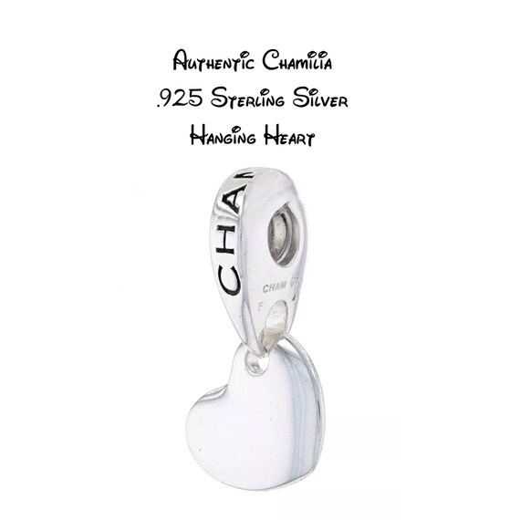 Authentic Chamilia HANGING HEART Sterling Silver Charm Bead UK