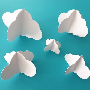 Nuage papier 3D – DIY déco chambre enfant – Éco-responsable – Plusieurs tailles & couleurs