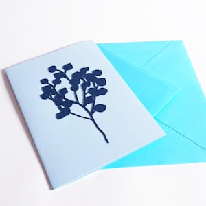 Carte 14x10,5 cm Brin de Fleurs dorées avec Enveloppe Argentée - Carte de Voeux