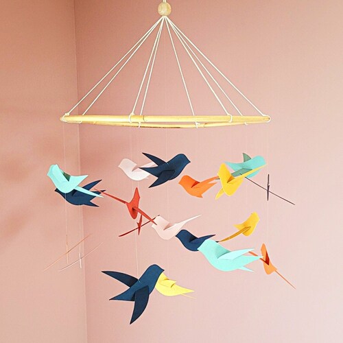 Nursery Decor Gifts for Kids Birds Mobile Baby Shower Baby Etsy