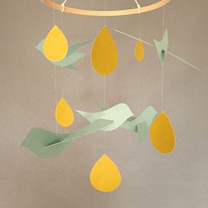 Mobiletto per neonati a forma di uccellino in carta riciclata – colori e dimensioni personalizzabili – decorazione per cameretta – fatto a mano